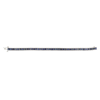 Estate 14K White Gold Sapphire Line Bracelet