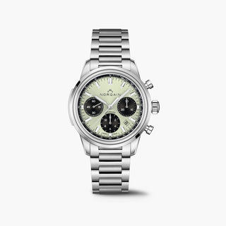 Norqain Stainless Steel Freedom 60 Chronograph Watch in Pistachio