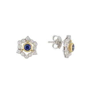 Buccellati Two-Tone Ghirlanda Sapphire Earrings