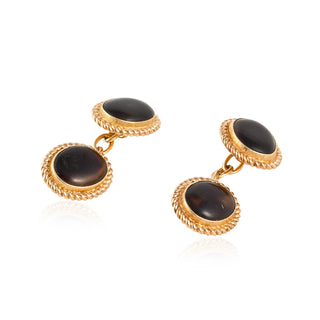 Mid-Century Gianmaria Buccellati Yellow Gold Tortoise Shell Cufflinks