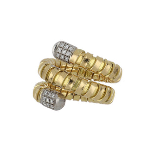 Antonio Papini Two-Tone 18K Gold Diamond Wrap Ring