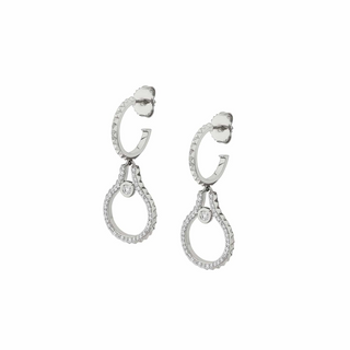 Michael M White 14K Gold Mini Signature Tetra Diamond Drop Earrings