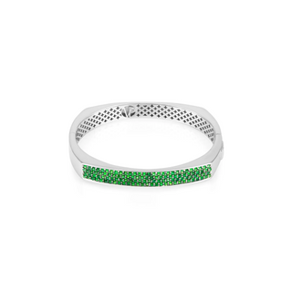 Vincent Peach Sterling Silver Tsavorite Garnet Bangle