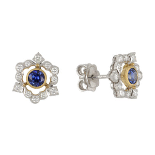 Buccellati Two-Tone Ghirlanda Sapphire Earrings