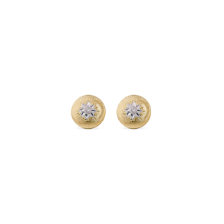 Buccellati Macri Classica Yellow Gold Diamond Button Earrings