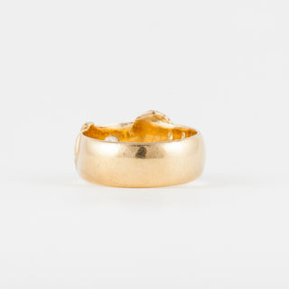 Edwardian 18K Gold Buckle Ring with Diamonds
