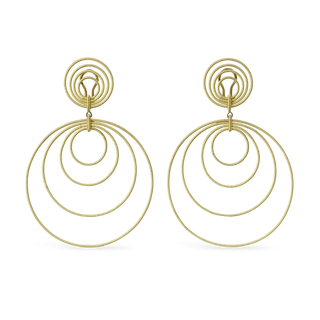 Buccellati Hawaii Waikiki Yellow Gold Circular Pendant Earrings
