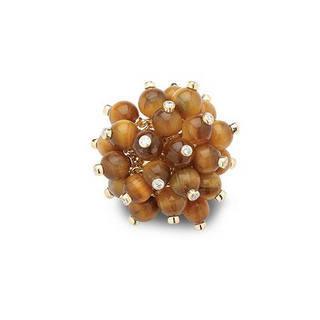 Aletto Brothers 18K Gold Tiger's Eye and Diamond Bead Ring