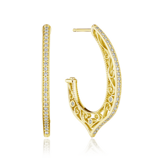 Verragio 18K Gold Diamond Morgan Hoop Earrings