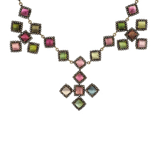 Tenenbaum Two-Tone Multicolor CabochonTourmaline & Diamond Jewelry Suite