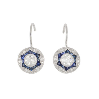 Tenenbaum 18K Diamond & Sapphire Target Drop Earrings