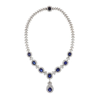Important Mid-Century Petochi Platinum Sapphire and Diamond Demi-Parure