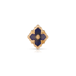 Buccellati Opera Tulle Yellow Gold Brooch in Blue Enamel