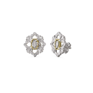 Buccellati Two-Tone 18K Gold Diamonds Stud Earrings