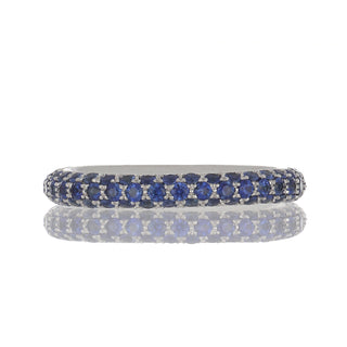 Estate 18K White Gold Sapphire Eternity Band