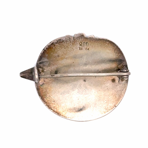 Antique Silver Enamel Thistle Brooch