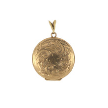 Load image into Gallery viewer, 1940s Victorian Revival 14K Gold Round Engraved Locket
