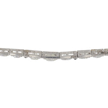 Load image into Gallery viewer, Art Deco Platinum Box-Link Diamond Line Bracelet with Onyx
