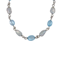 Load image into Gallery viewer, Seaman Schepps 18K White Gold 19&quot; Seville Necklace in Blue Topaz and Pearl
