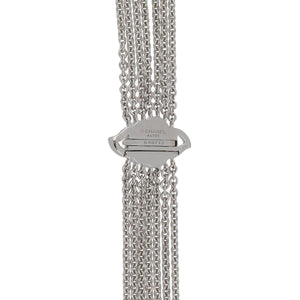 Important Estate Chanel 18K White Gold Camélia Brodé Necklace with Diamonds