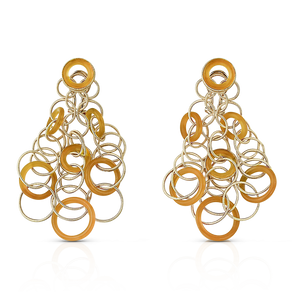 Buccellati 18K Gold Hawaii Color Pendant Earrings with Carnelian