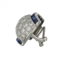 Load image into Gallery viewer, Vintage 1980s Oscar Heymen Brothers Sapphire and Diamond Earrings

