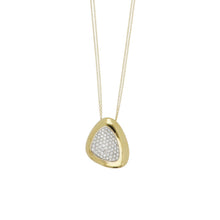 Load image into Gallery viewer, Estate Roberto Coin 18K Gold Capri Plus Triangular Pendant Necklace with Diamonds

