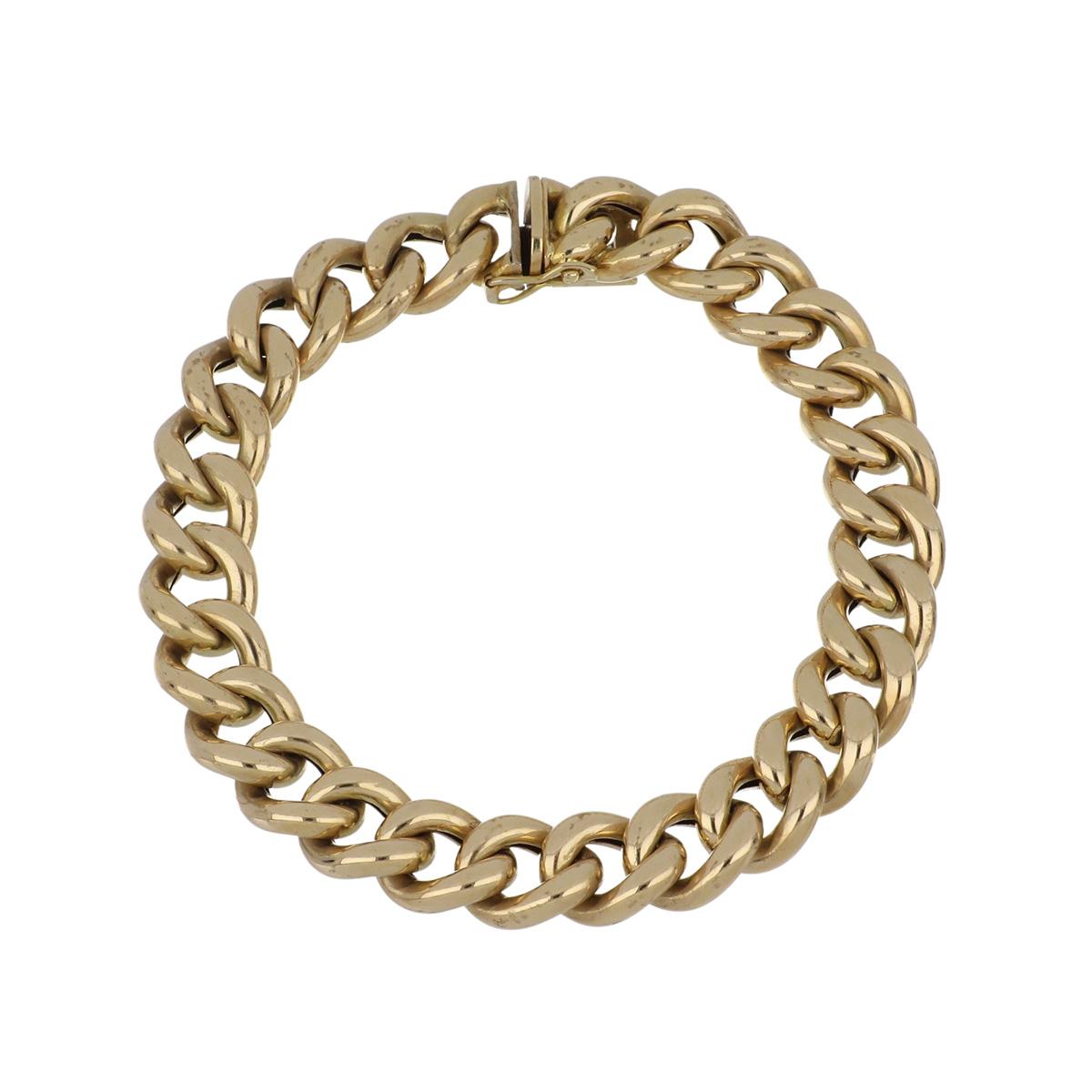 Vintage Italian 1960s 14K Gold Link Bracelet Tenenbaum Jewelers