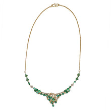 Load image into Gallery viewer, Vintage 14K Gold Emerald and Diamond Collar Necklace
