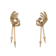 Load image into Gallery viewer, Retro 18K Rose and White Gold Swirl Motif Earrings
