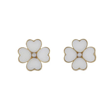 Load image into Gallery viewer, 18K Gold White Coral Flower Petal Earrings
