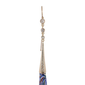 Art Deco 18K White and Rose Gold Art Glass Drops