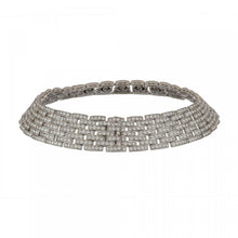 Load image into Gallery viewer, Estate Cartier 18K White Gold Pavé Diamond Double C Collar Necklace and Earrings
