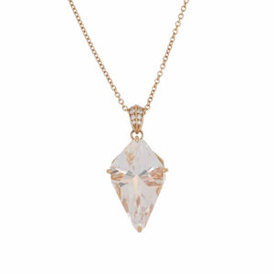 Lisa Nik Rock Crystal 18K Rose Gold Pendant Necklace