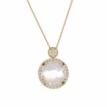 Load image into Gallery viewer, Lisa Nik Round Rock Crystal 18K Gold Pendant Necklace
