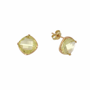 Lisa Nik Lemon Quartz 18K Gold Stud Earrings