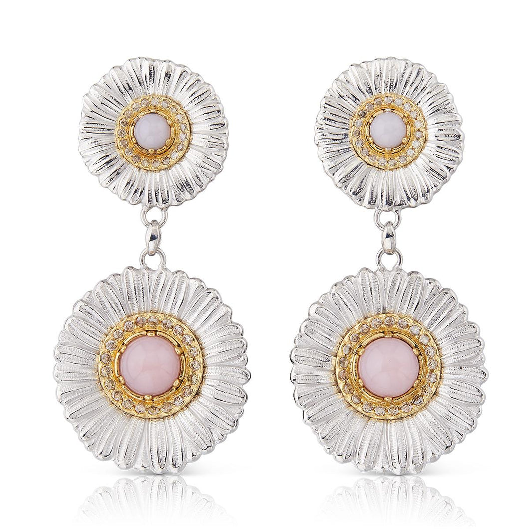 Buccellati Sterling Silver 'Blossom' Daisy Pendant Earrings with Opals