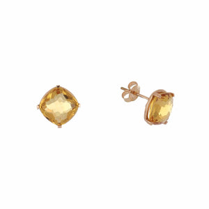 Lisa Nik Citrine 18K Rose Gold Stud Earrings