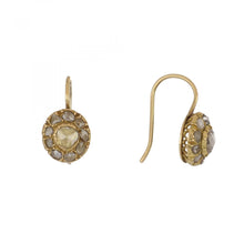 Load image into Gallery viewer, Victorian 18K Gold Rose-Cut Diamond Cluster Earrings
