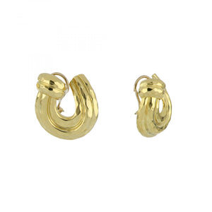 Henry Dunay 18K Gold Faceted Loop Earrings