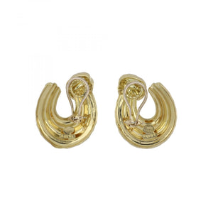 Henry Dunay 18K Gold Faceted Loop Earrings