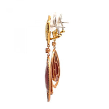 Load image into Gallery viewer, Maharaja 18K Gold Tri-Color Gold Sapphire Slice Earrings
