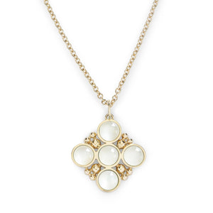 L. Klein 18K Gold Bubbles Classic Chain Necklace with Moonstone Pendant