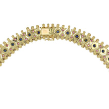 Load image into Gallery viewer, Vintage LaLaounis 18K Gold Ruby and Sapphire Fringe Necklace
