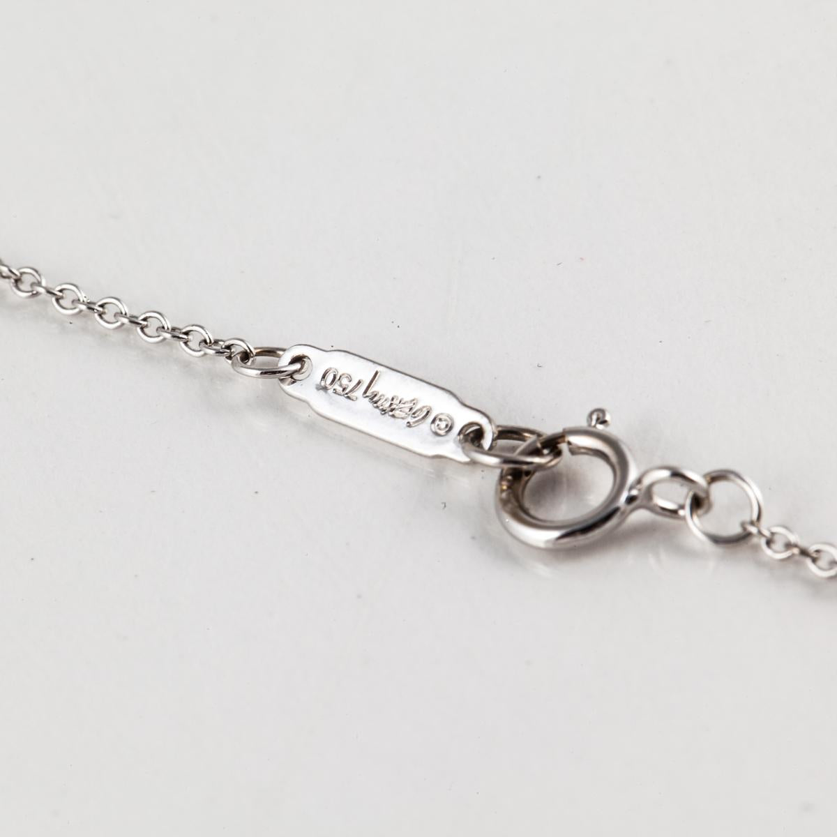 Tiffany Co. Axis 18K White Gold Diamond Pendant on Chain Tenenbaum Jewelers