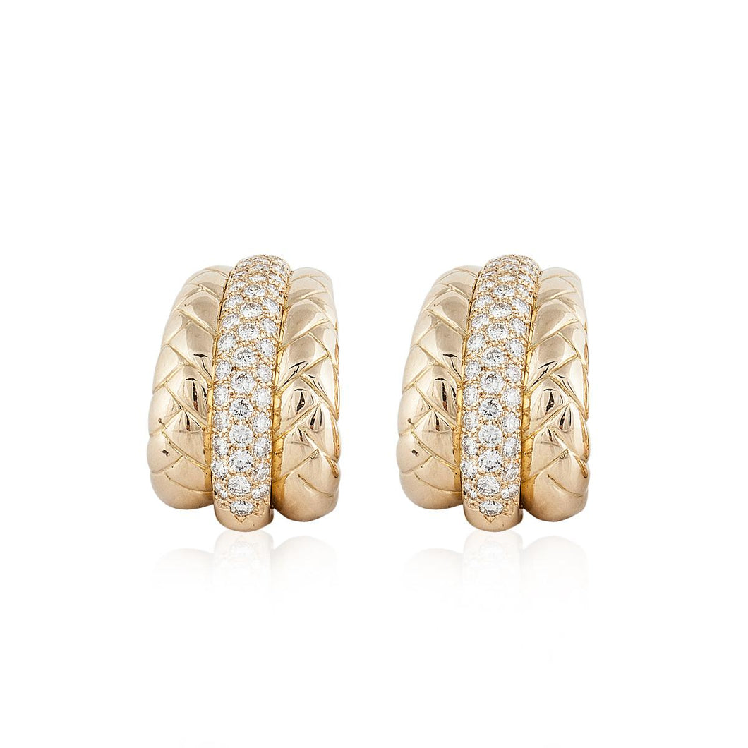 Estate Van Cleef and Arpels 18K Gold and Diamond Earrings