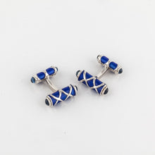 Load image into Gallery viewer, Deakin &amp; Francis Sterling Enamel and Sapphire Cufflinks
