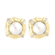 Load image into Gallery viewer, Estate 18K Gold Cultured Mabé Pearl Earrings
