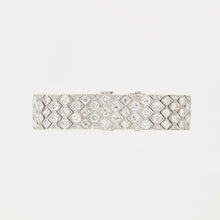 Load image into Gallery viewer, Art Deco Platinum Diamond Honeycomb Strap Bracelet
