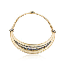 Load image into Gallery viewer, Retro 18K Gold Sapphire and Diamond Bib Necklace
